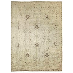 Tappeti persiani Tabriz - Disegno in lana marrone avorio - 88770