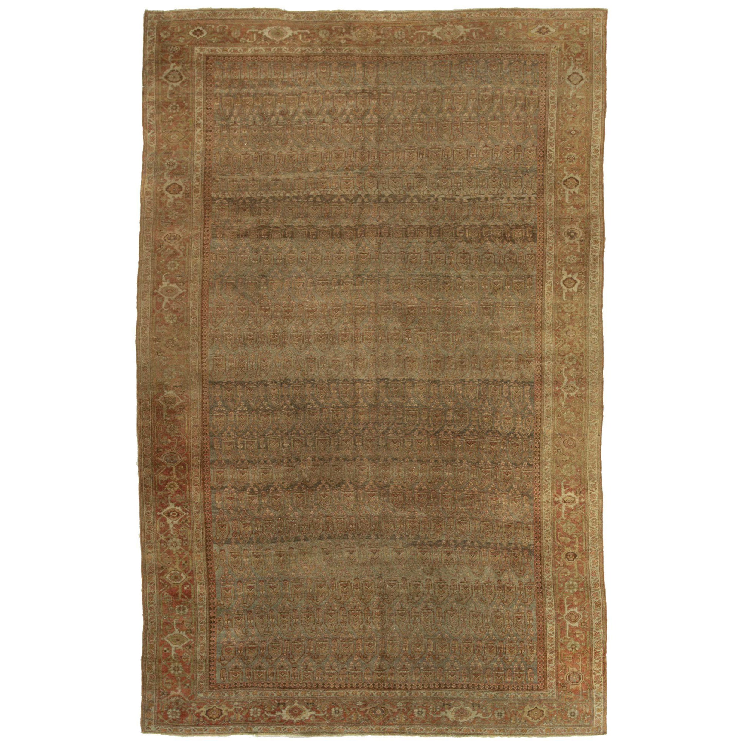Alfombras Persas Bijar - Lana Marrón Marfil Rojo Diseño - 88773