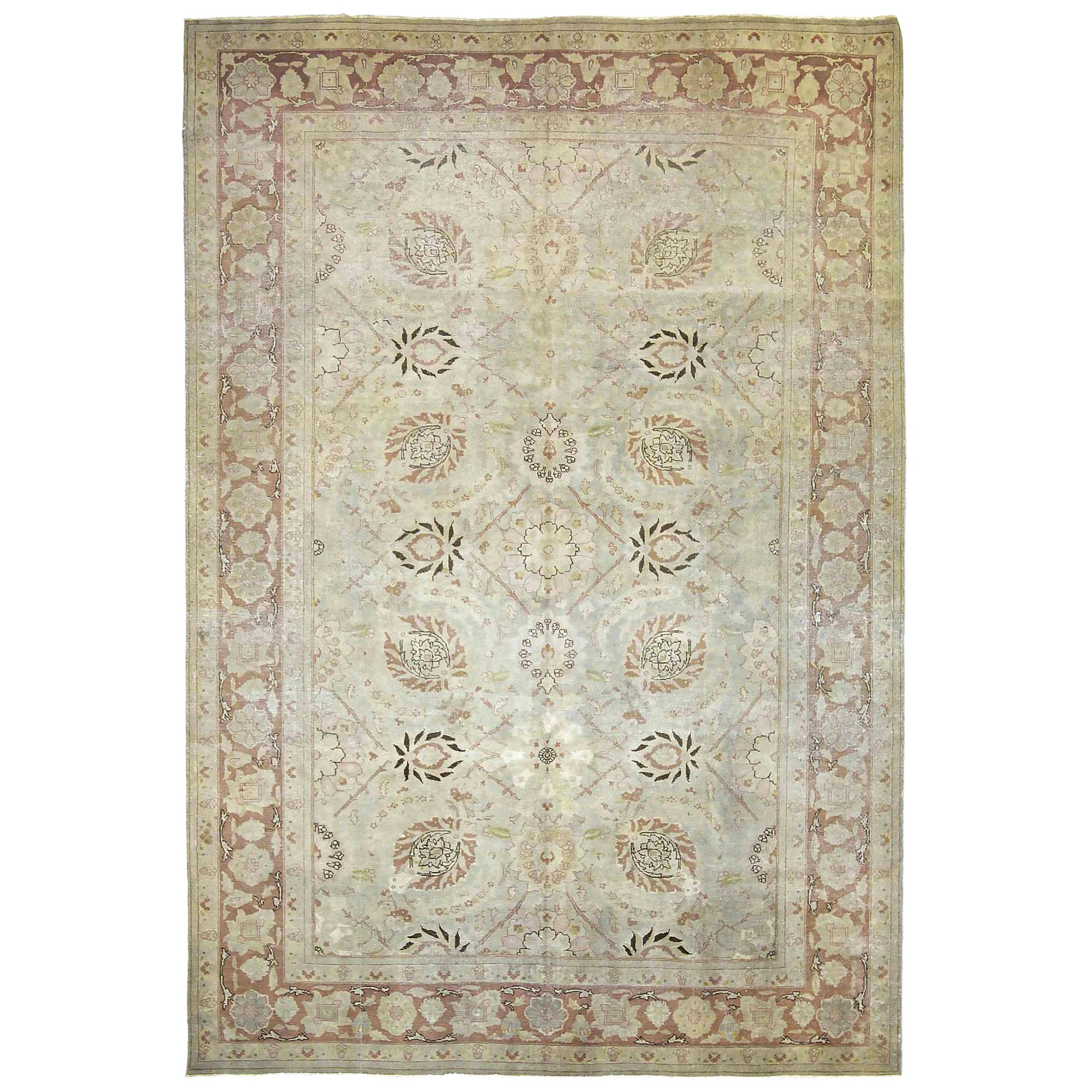 Persische Täbris-Teppiche - Wolle Elfenbeinrosa Design - 88775
