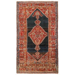 Persian Azerbaijan Small Rug - Wool Blue Red Design - 88796