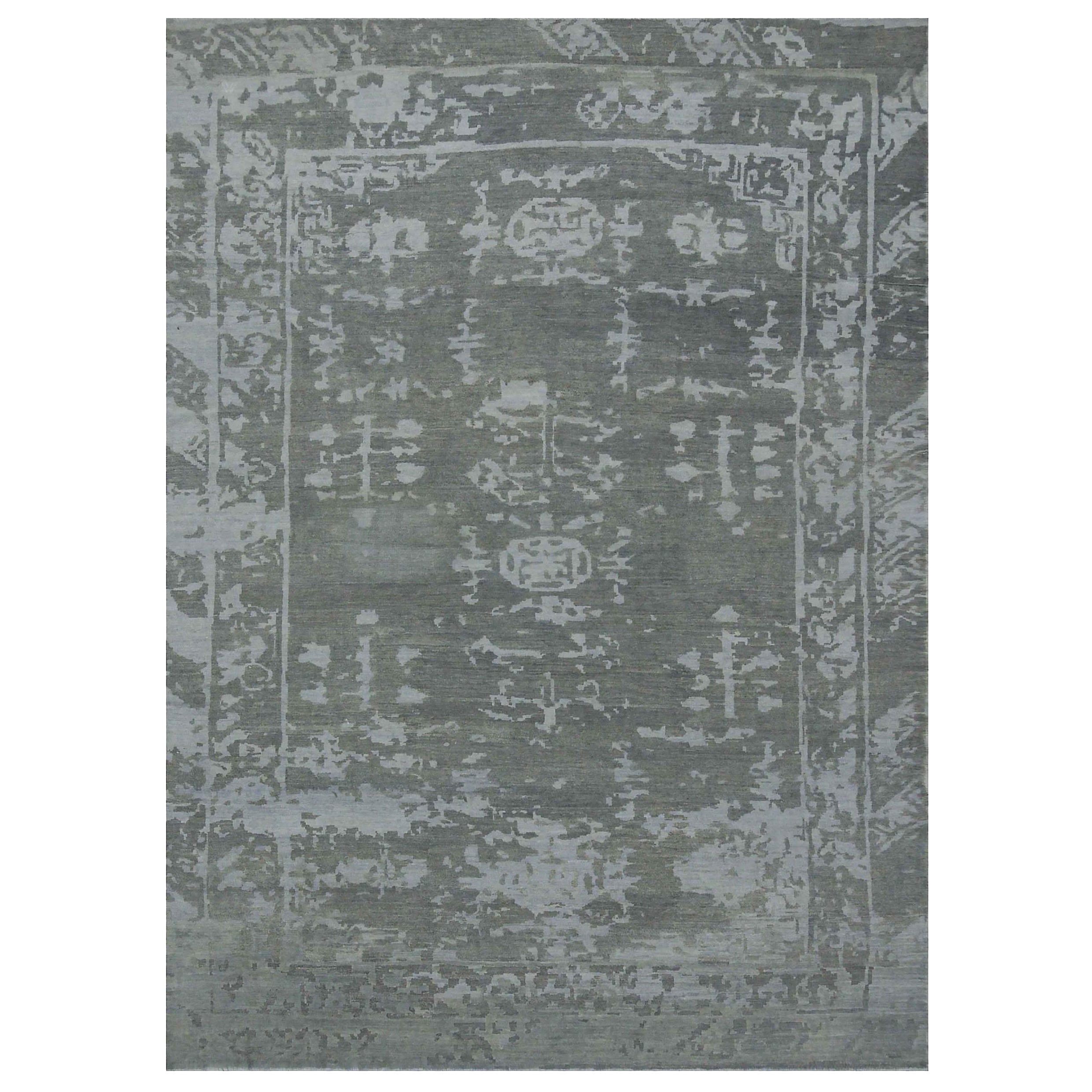 Tappeto Persiano Oushak Over Size - Disegno Lana Grigio Avorio - 88964