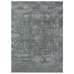 Alfombra Persa Oushak - Lana Gris Diseño Marfil - 88964