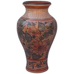 20th Century Mexican Tonala Pottery Floor Vase