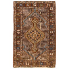 Tapis persan Sarab Small - Laine Bleu Brown Ivory Design - 88806