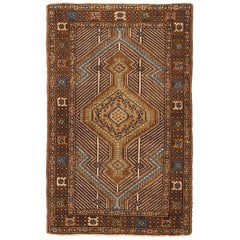 Tapis persan Sarab Small - Laine Bleu Brown Ivory Design - 88807