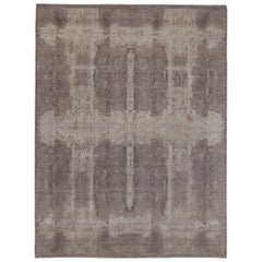 Used India Manhattan Area Rugs - Wool Brown Ivory Design - 88934
