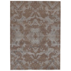 India Manhattan Area Rugs - Wool Brown Ivory Design - 88935