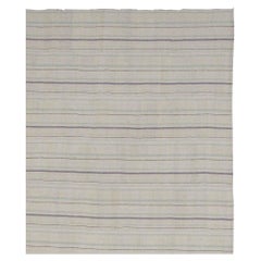 Tapis persans Kilim - Motif de revers bleu ivoire en laine - 88950