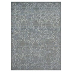 Persian Oushak Area Rugs - Wool Blue Brown Ivory Design - 88977