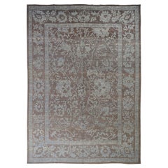 Alfombras Persas Oushak - Lana Azul Marrón Diseño Marfil - 89072
