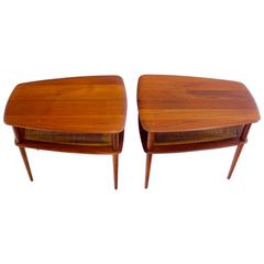 Pair of Solid Teak Danish Modern End Tables Designed by Peter Hvidt