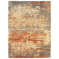 Alfombra India Small - Lana Gris Marfil Naranja Design - 92635