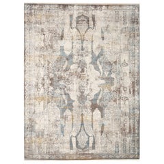 Afghanistan Modern Area Rugs - Wolle Braun Grau Elfenbein Design - 92651