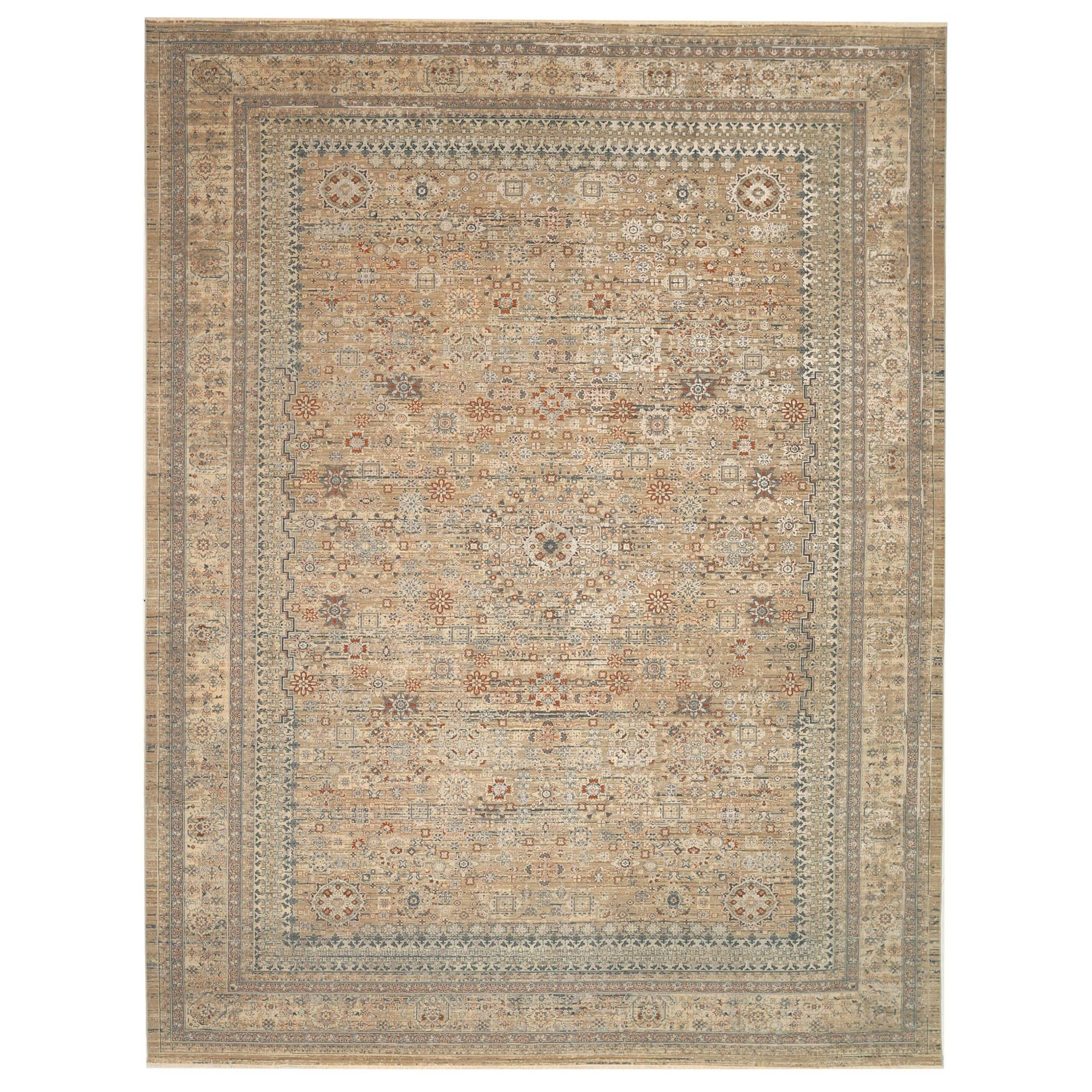 Afghanistan Moderne Afghanistan-Teppiche - Wolle Elfenbein Rot Taupe Design - 92658