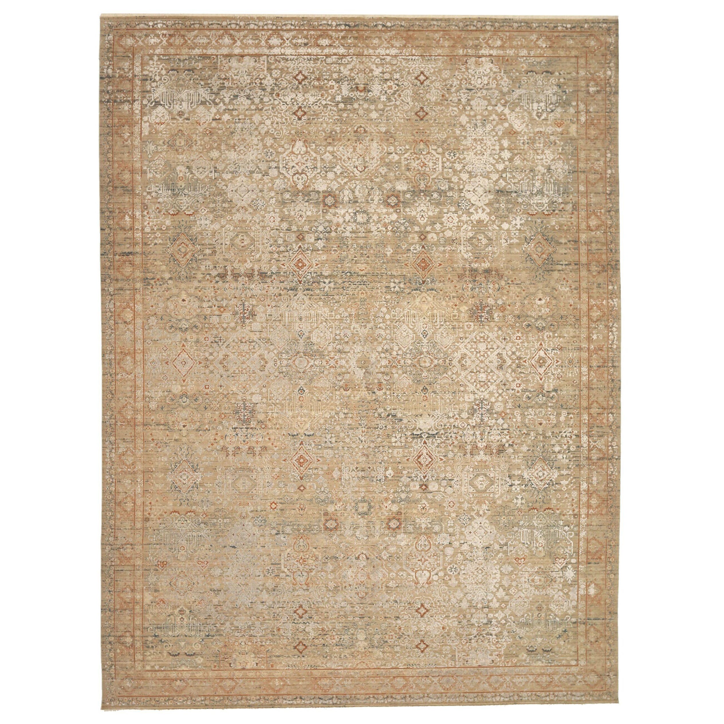 Afghanistan Moderne Teppiche - Wolle Elfenbein Rot Taupe Design - 92660