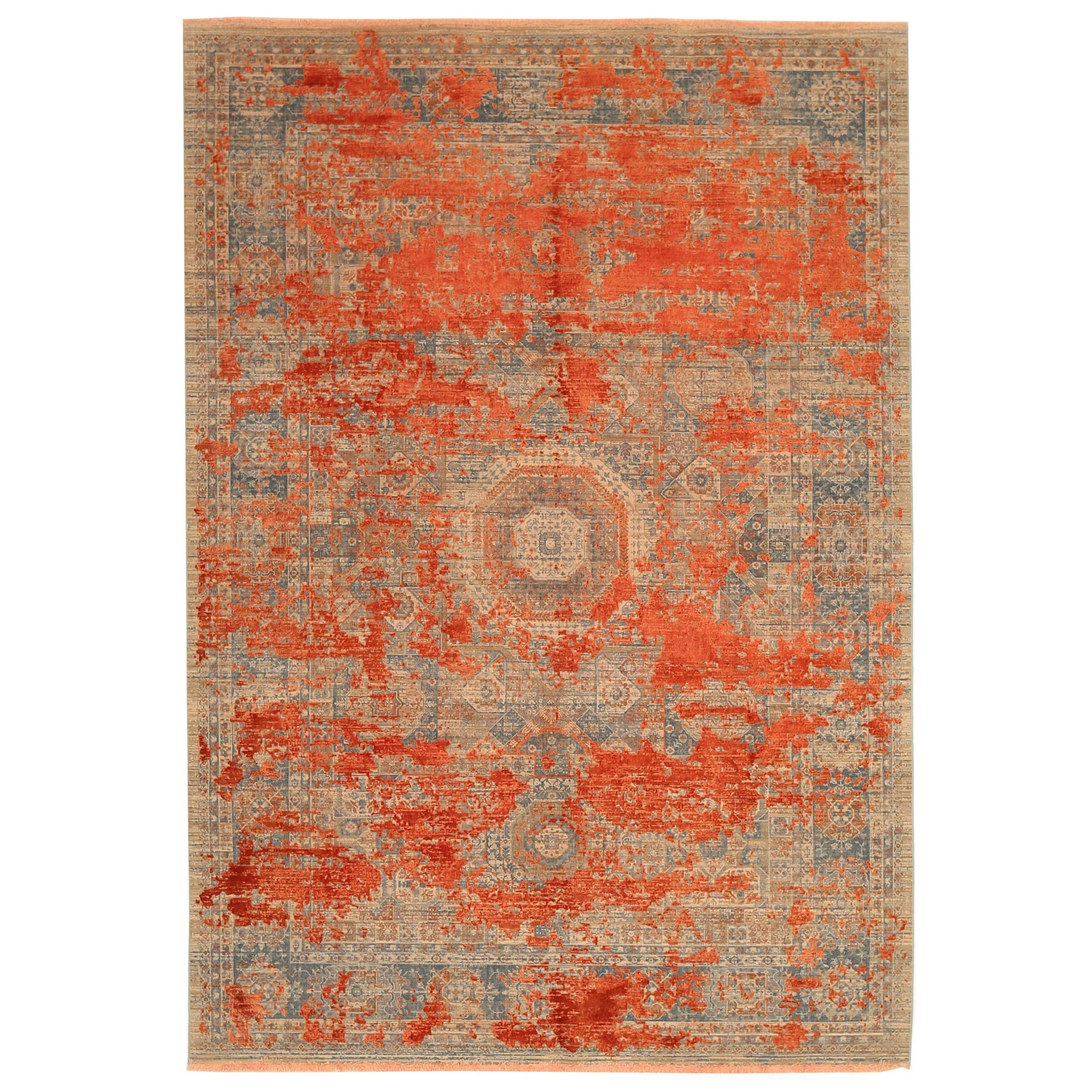 Tappeti Afghanistan Modern - Lana Grigio Avorio Rosso - 92665