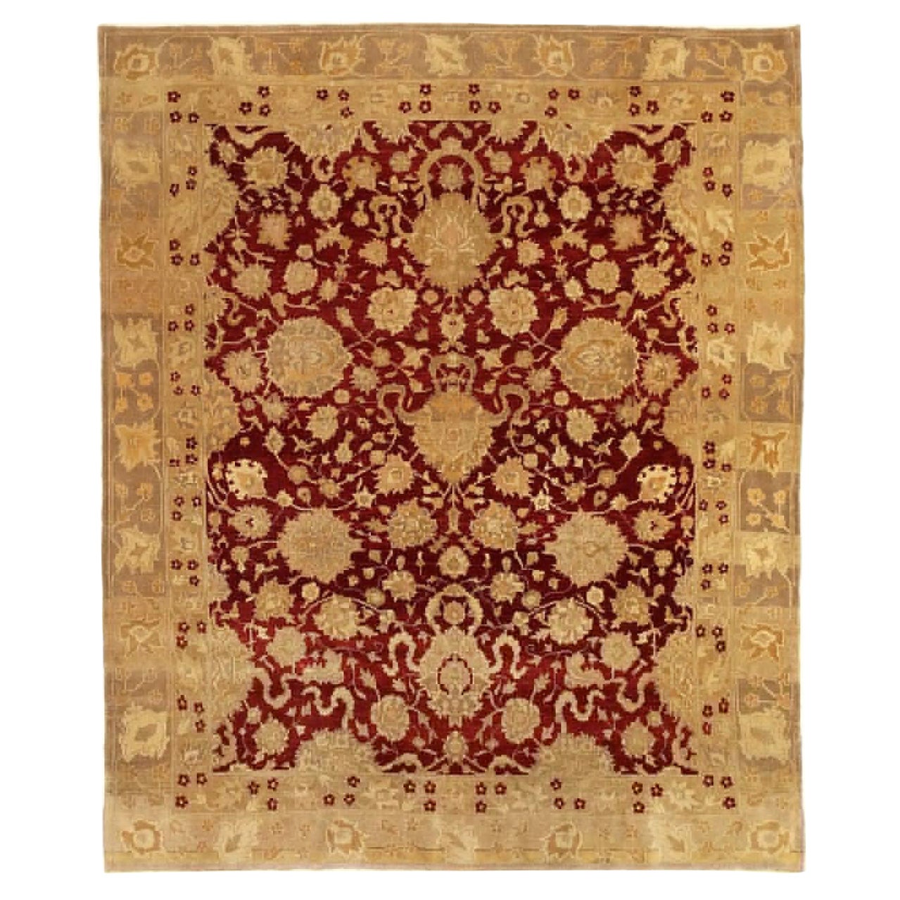 Afghanistan Agra-Teppiche aus Wolle - Elfenbeinrot-Design - 92632
