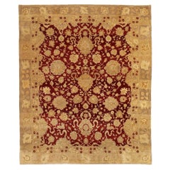 Tapis d'Afghanistan Agra - Motif rouge ivoire en laine - 92632