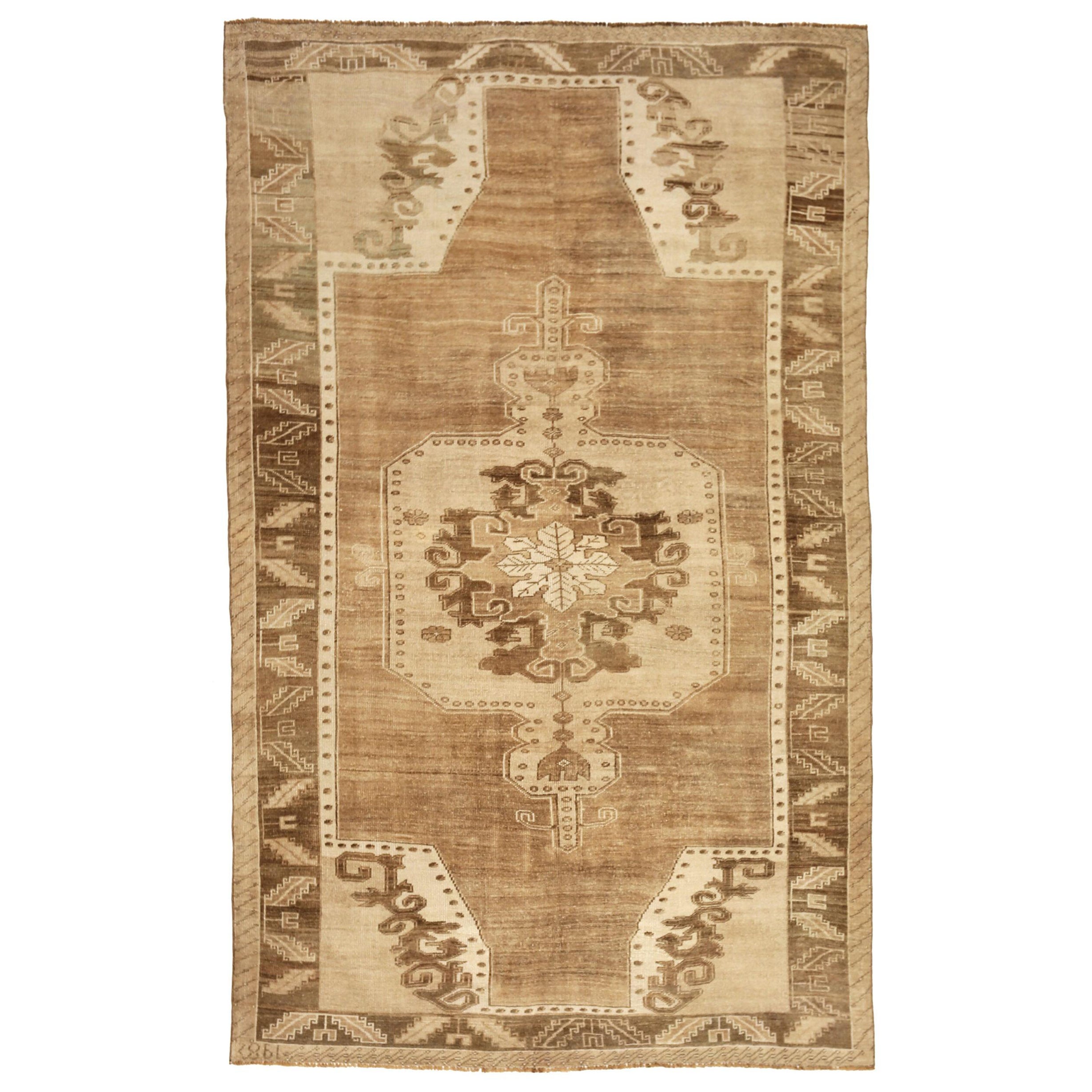 Türkei Anatoly Bereich Teppiche - Wolle Brown Elfenbein Design - 92675
