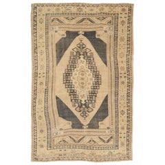 Turkey Anatoly Small Rug - Wool Brown Ivory Design - 92732