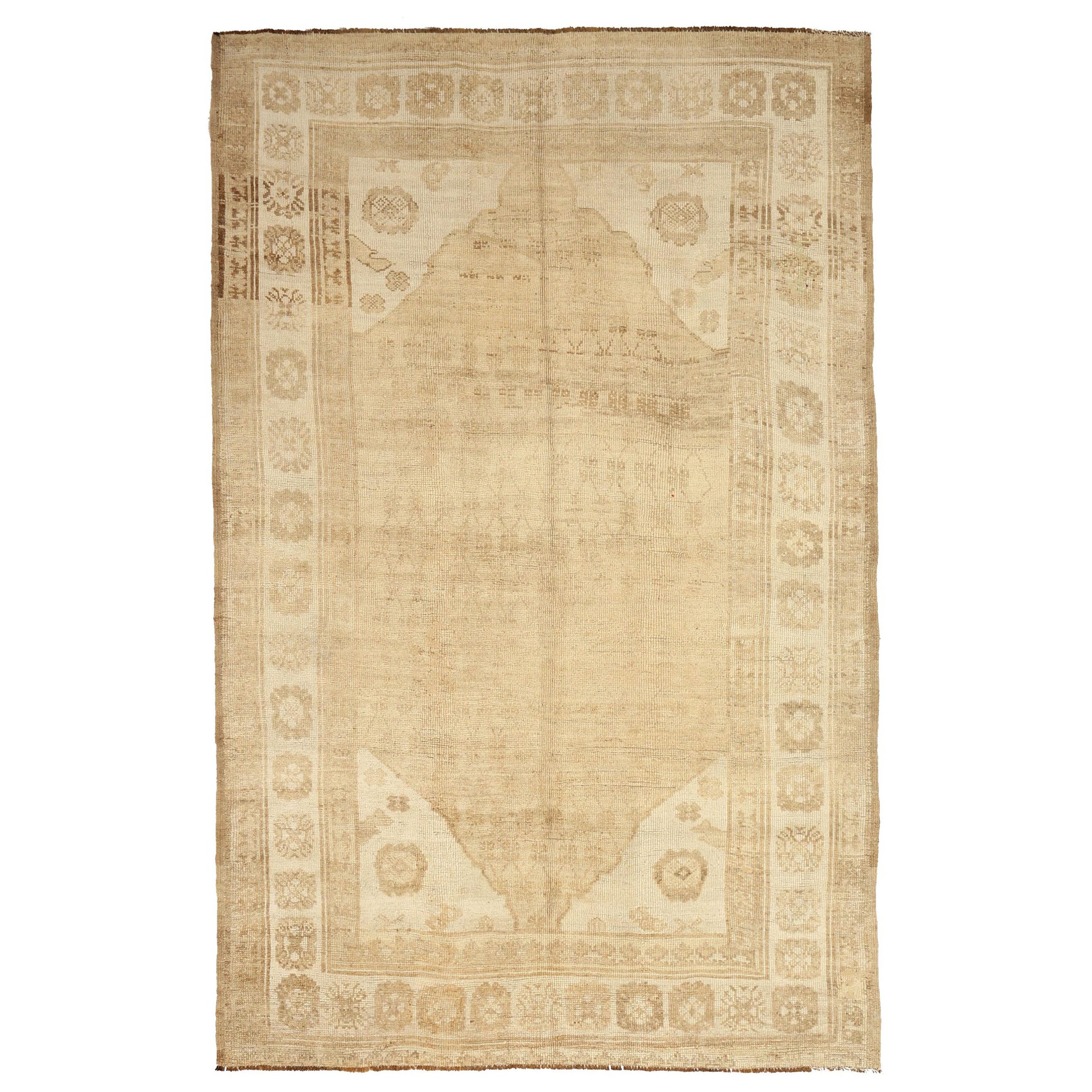 Türkische Anatoly-Teppiche - Wolle Elfenbein Taupe Design - 92677