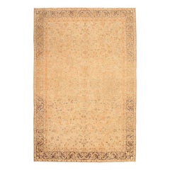 Tapis persan Tabriz Small - Laine Brown Ivory Orange Design - 92680