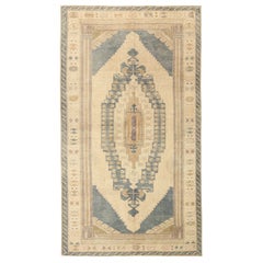 Türkischer Anatoly Kleiner Teppich - Wolle Grau Elfenbein Design - 92751