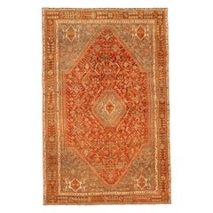 Alfombra Persa Shiraz Small - Lana Azul Marfil Rojo Design - 92708