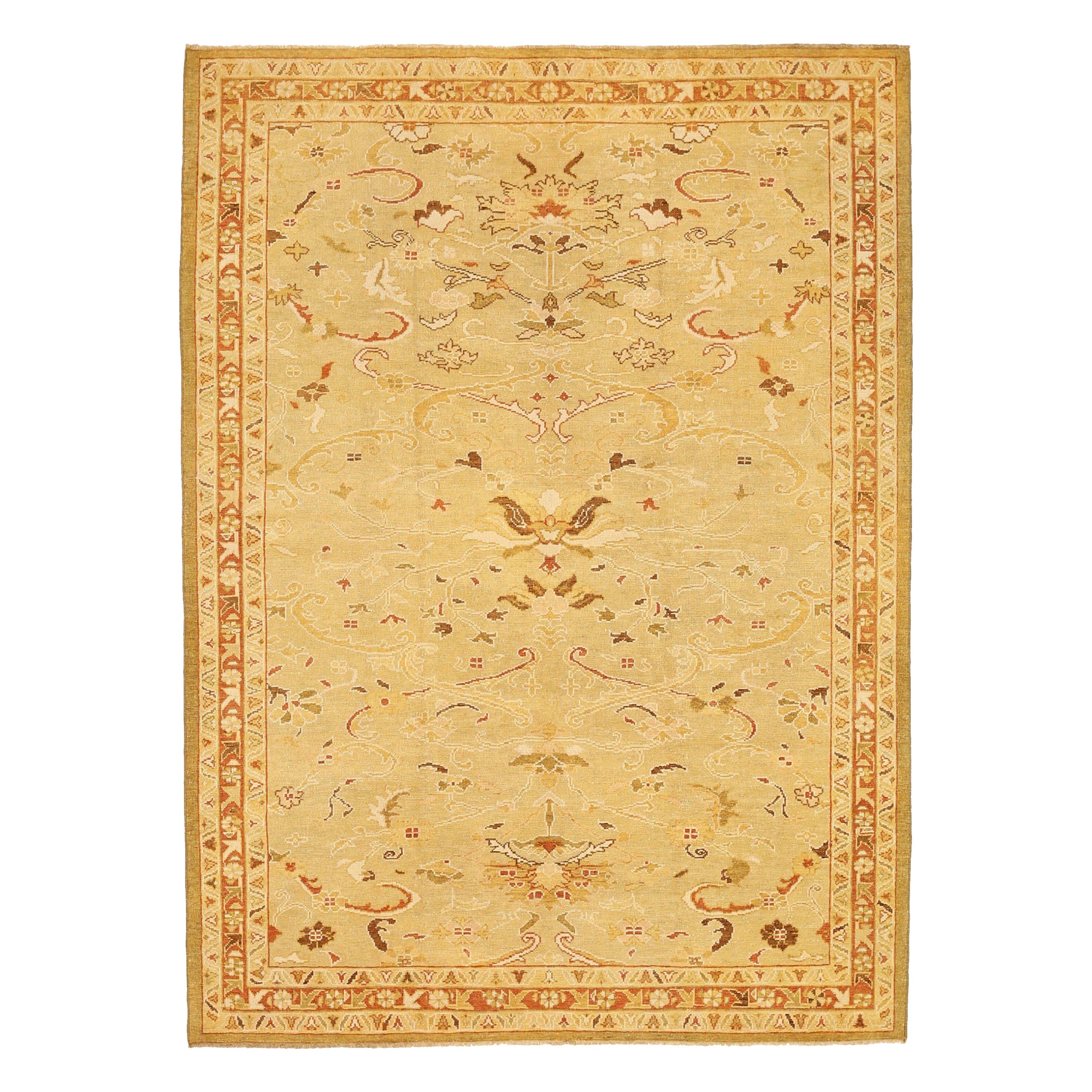 Persischer Mahal Kleiner Teppich - Wolle Gelb Design - 92766 im Angebot