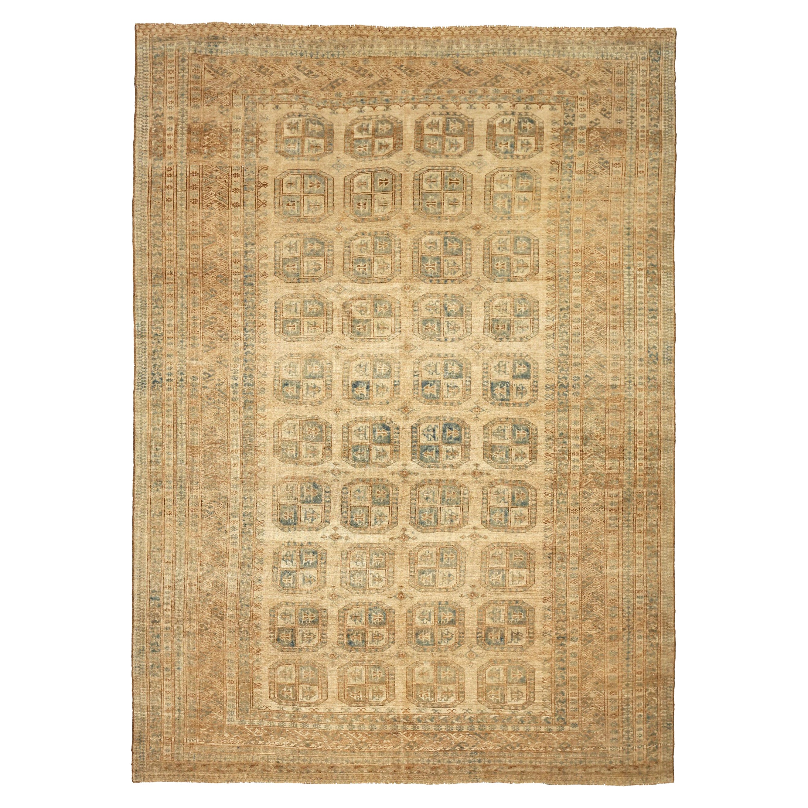 Afghanistan Afghan Area Rugs - Wool Brown Ivory Design - 92713