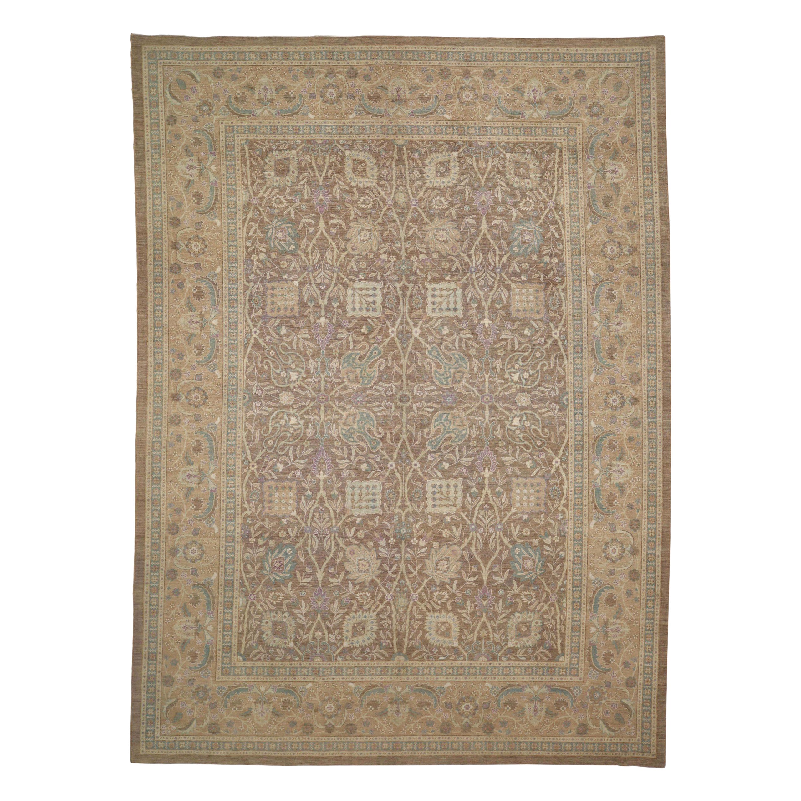 Persische Haji Jalili Teppiche - Wolle Blau Braun Elfenbein Purpel - 92716