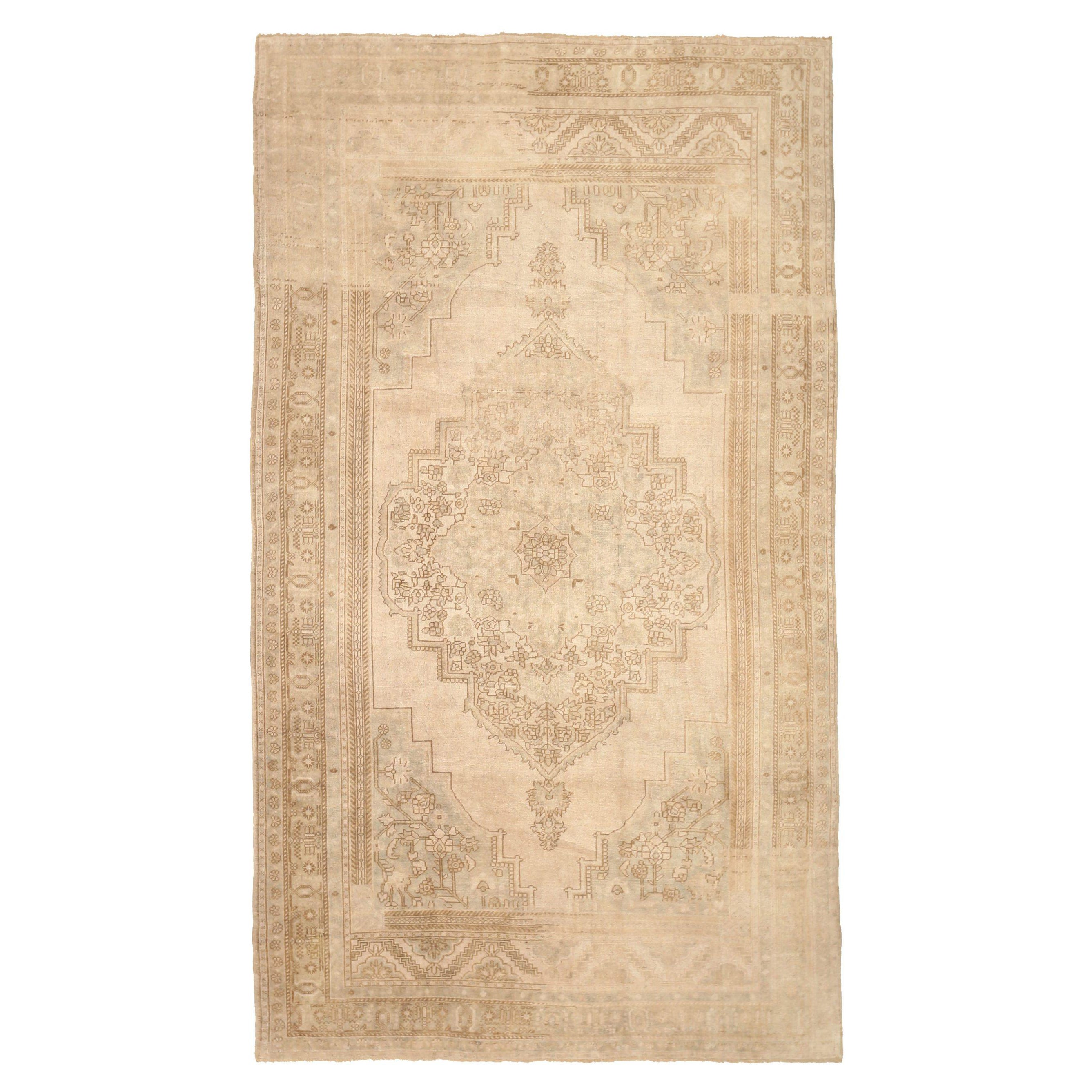 Türkische Anatoly-Teppiche - Wolle Elfenbein Taupe Design - 92721