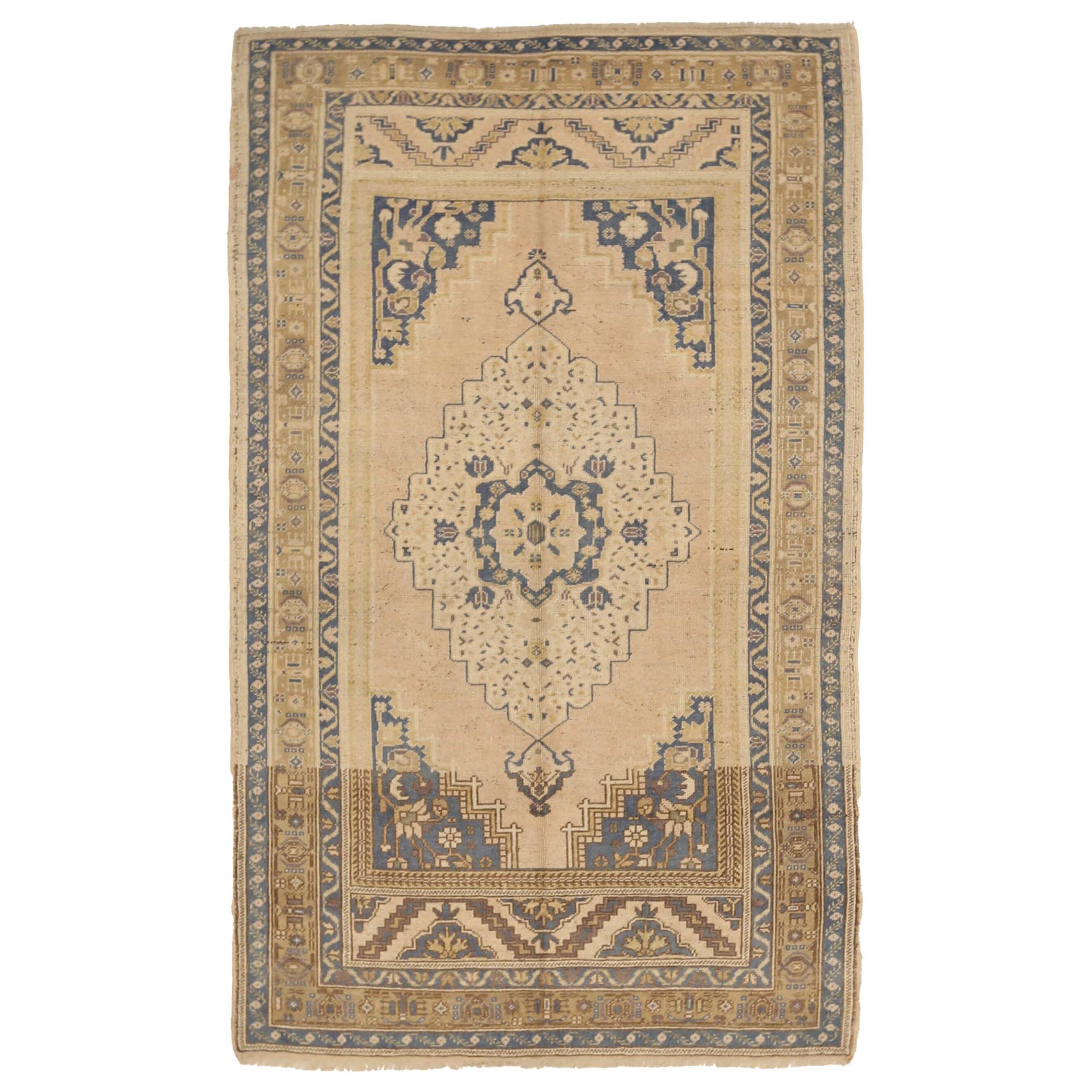 Türkei Anatoly Small Rug - Wolle Brown Elfenbein Navy Blue Design - 92775