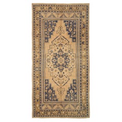 Türkische Anatoly-Teppiche - Wolle Elfenbein Marineblau Design - 92776