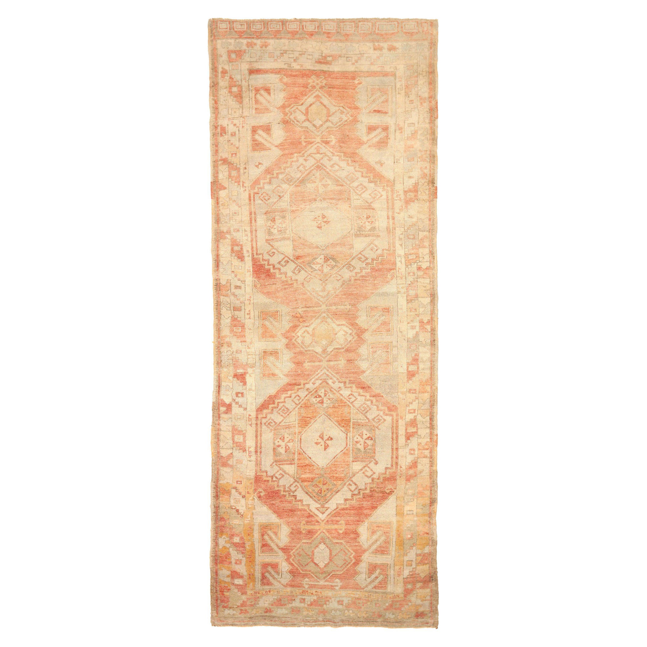 Türkische Anatoly-Teppiche - Wolle Elfenbein Rosa Rot Design - 92791