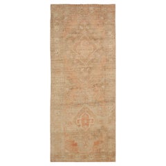 Vintage Turkey Anatoly Runner Rug - Wool Pink Taupe Design - 92796