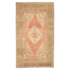 Türkische Anatoly-Teppiche - Wolle in Grün, Elfenbein, Elfenbein und Rosa Design - 92764
