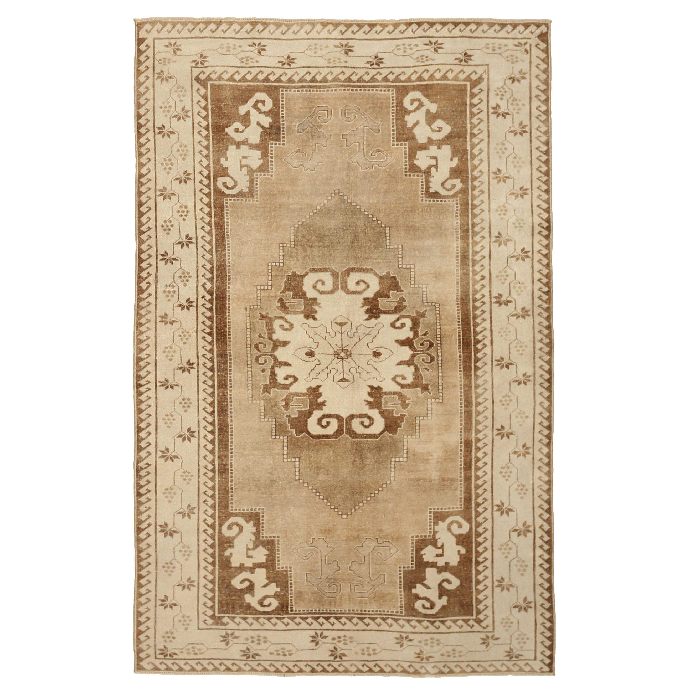 Türkei Anatoly Bereich Teppiche - Wolle Brown Elfenbein Design - 92782