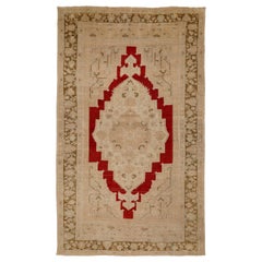 Türkische Anatoly-Teppiche - Wolle Grün Elfenbein Rot Taupe Design - 92889