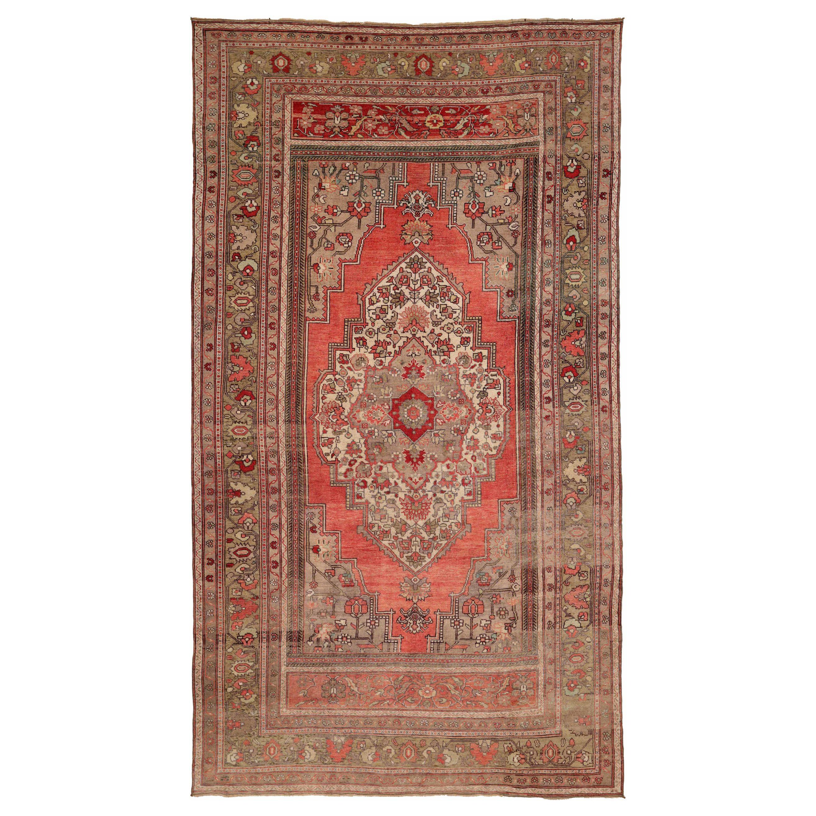 Türkisch Anatoly-Teppiche - Wolle Elfenbein Rot Design - 92892