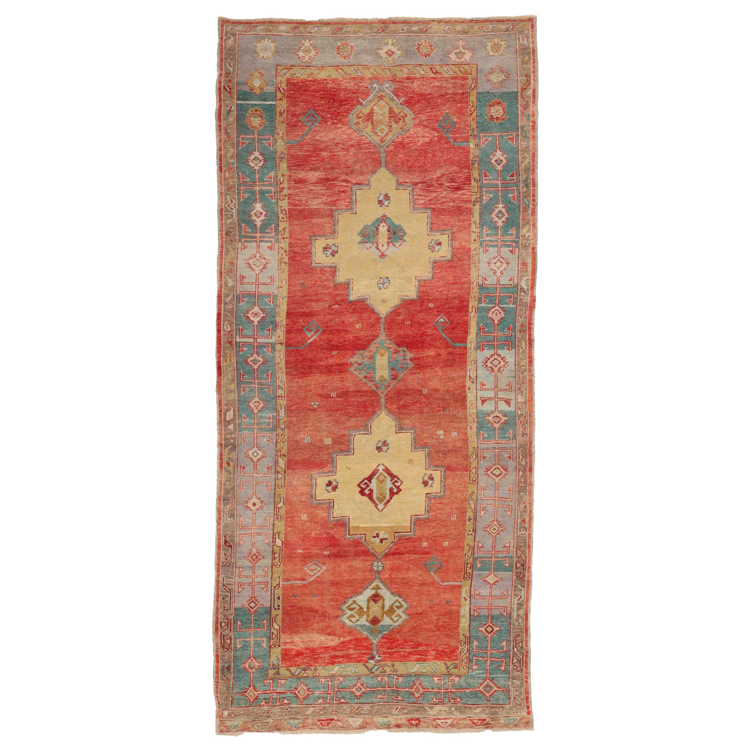 Türkei Anatoly Bereich Teppiche - Wolle Grün Elfenbein Rot Gelb Design - 92912