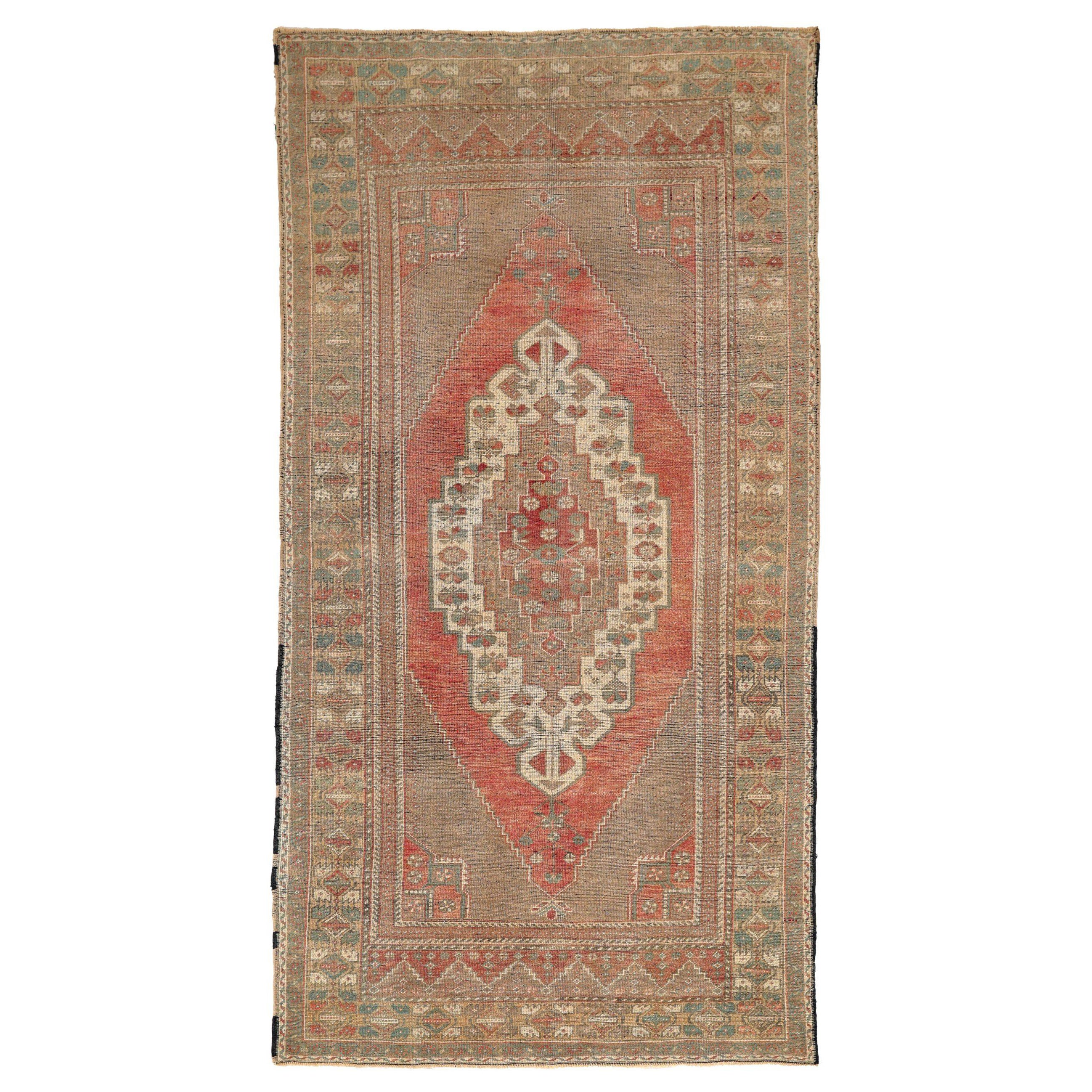 Türkei Anatoly Small Rug - Wolle Brown Elfenbein Rot Design - 92883