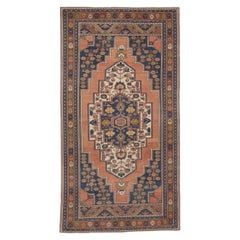 Türkische Anatoly-Teppiche - Wolle Elfenbein Marineblau Blau Rosa Design - 92895