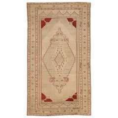 Türkischer Anatoly Kleiner Teppich - Wolle Elfenbein Rot Design - 92900
