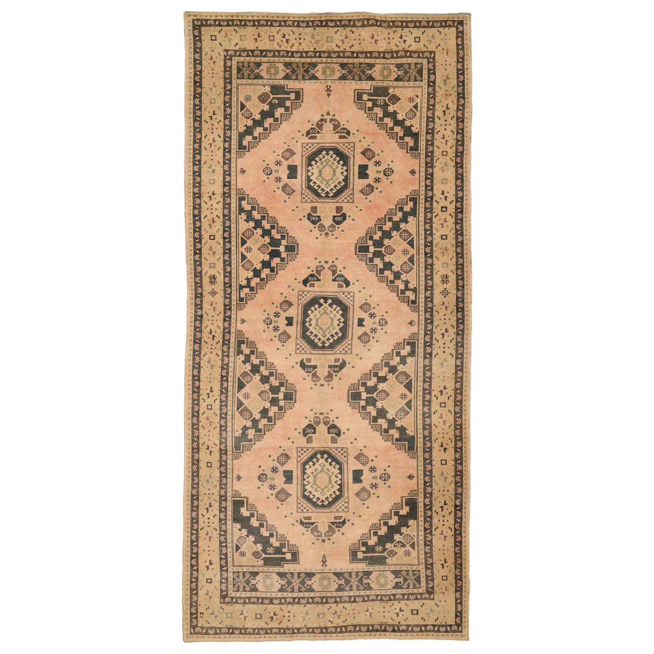 Türkei Anatoly Bereich Teppiche - Wolle Brown Elfenbein Rosa Design - 92904