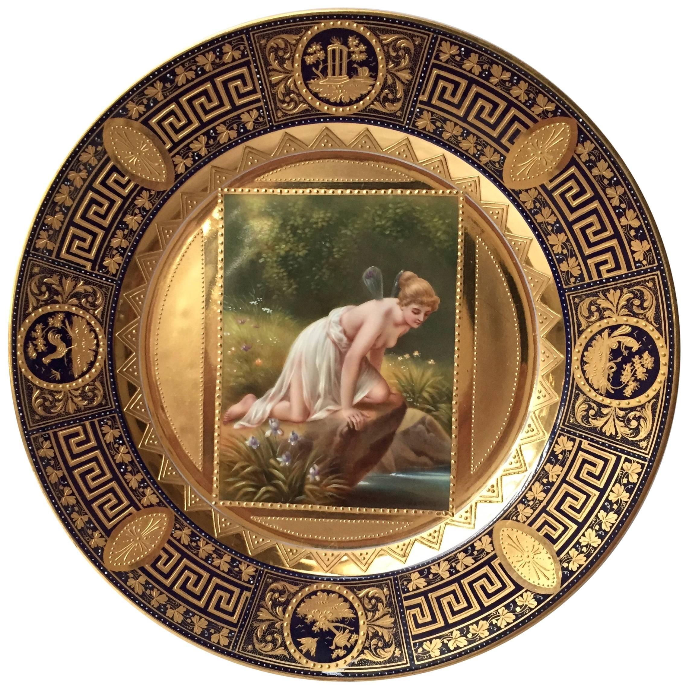  Vienna Cabinet Plate "Psyche" Signed Wagner, circa 1890, Austria For Sale