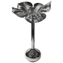 Vintage M M Evolucao Hammered Silver Plated Flora Form Vase