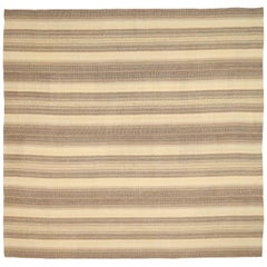 Persian Kilim Square Area Rugs - Wool Brown Ivory Taupe - 88411