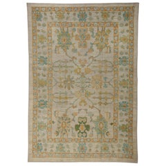 Afghanistan Rose Collection Area Rugs - Wool Blue Ivory Pink - 88519