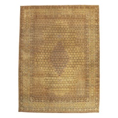 Tapis persan Mashad - Laine Brown Yellow Design - 88809
